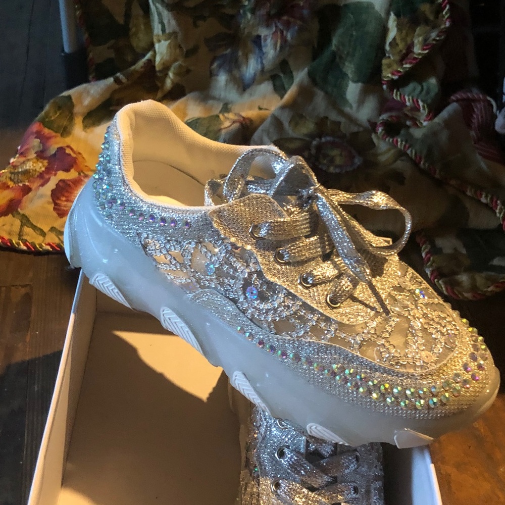 Sparkling Silver Women's Sneakers